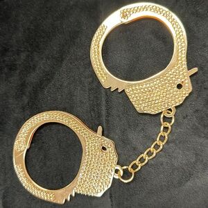Gold Rhinestone Studded Handcuffs – Costume / Novelty Accessory